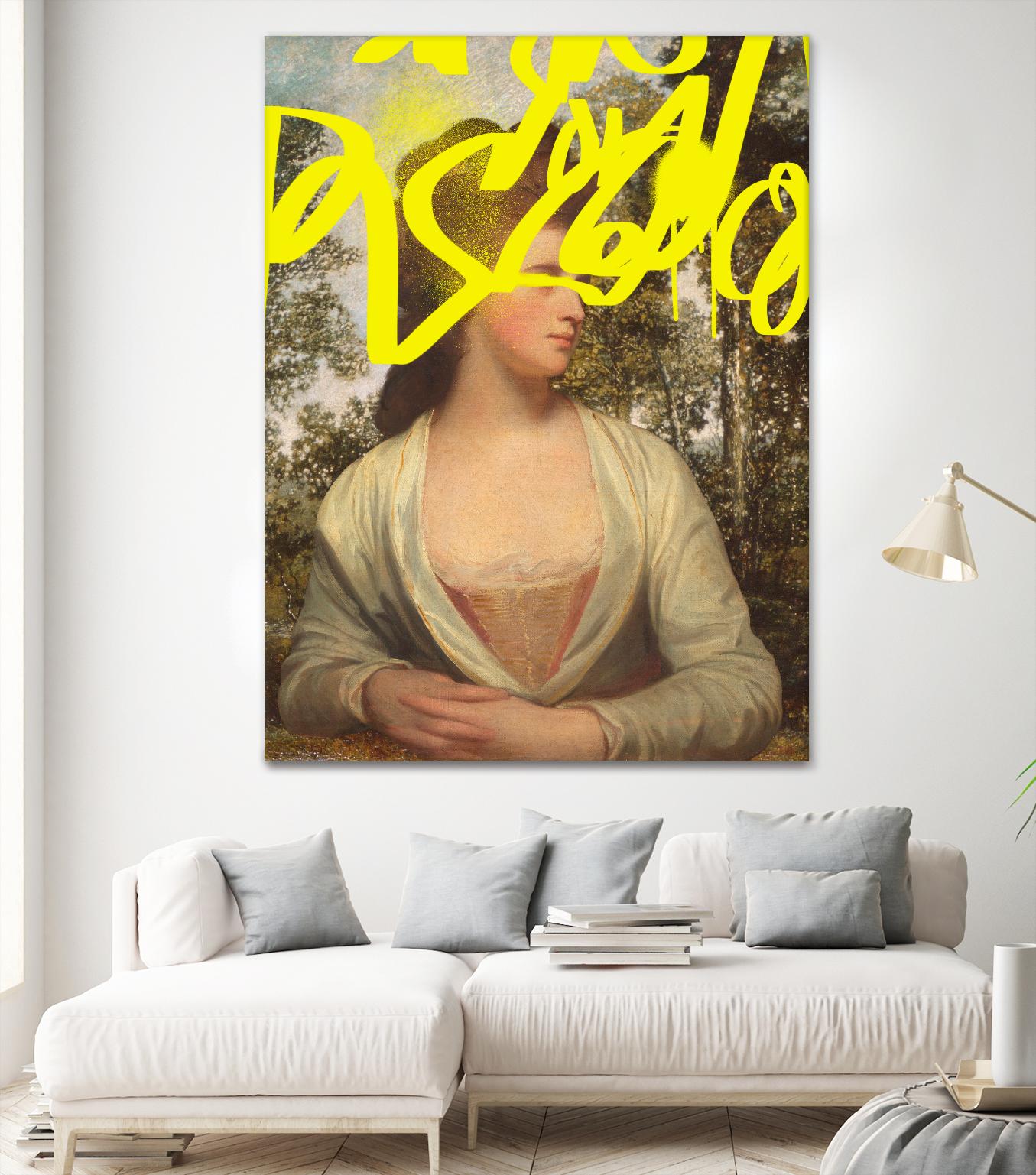 Concealed Portrait IV by Victoria Barnes on GIANT ART - beige figurative abstract