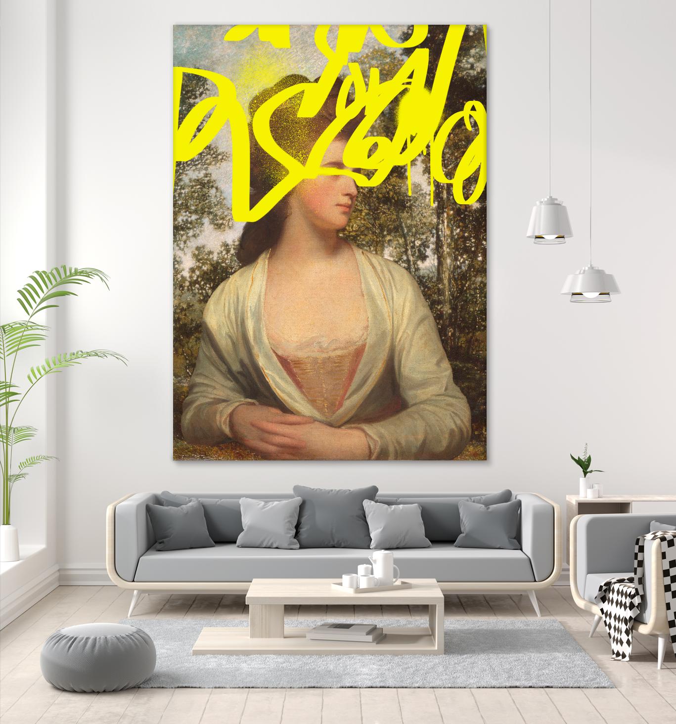 Concealed Portrait IV by Victoria Barnes on GIANT ART - beige figurative abstract