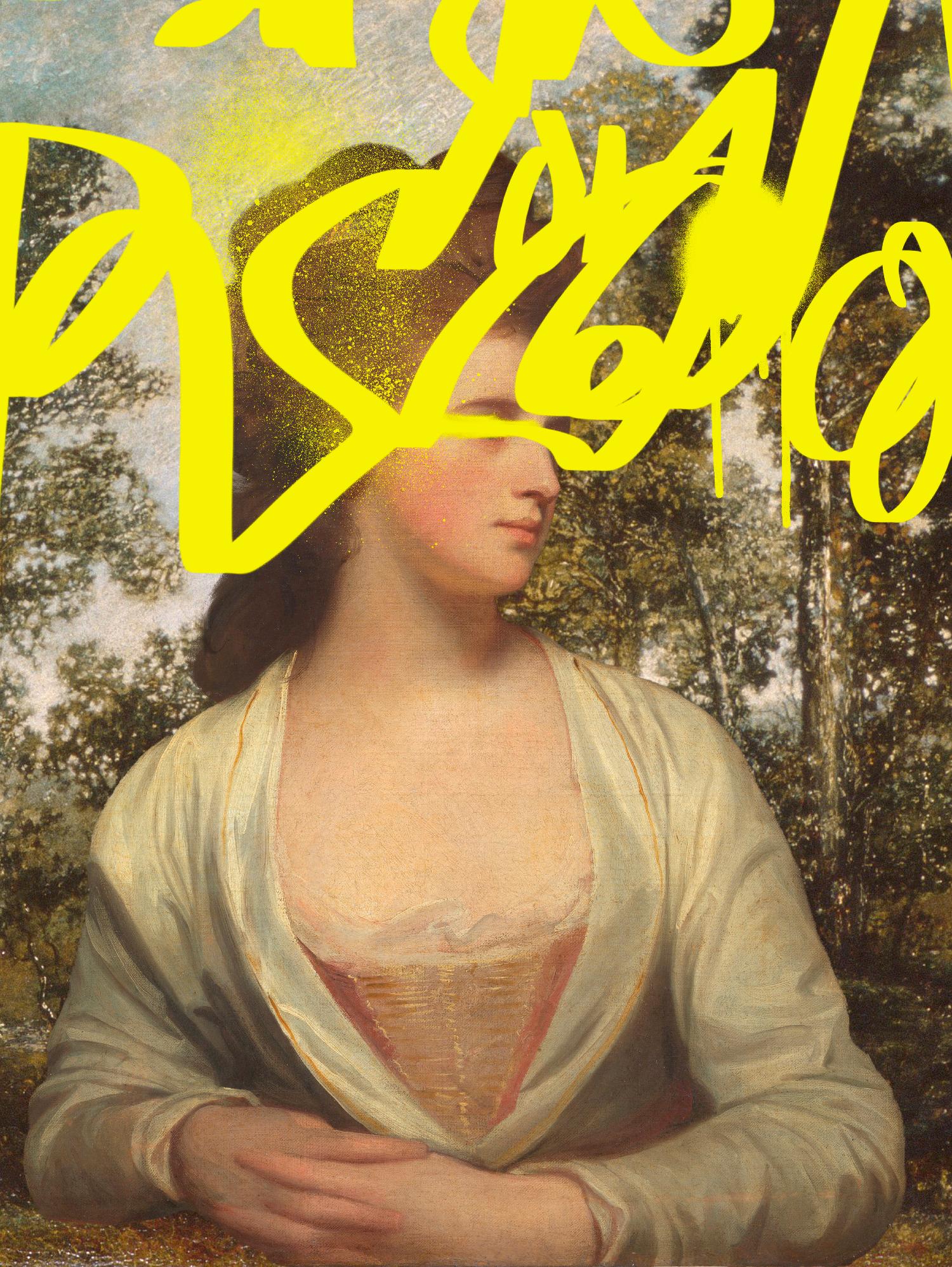 Concealed Portrait IV by Victoria Barnes on GIANT ART - beige figurative abstract