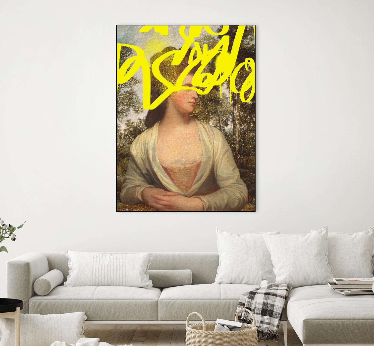 Concealed Portrait IV by Victoria Barnes on GIANT ART - beige figurative abstract