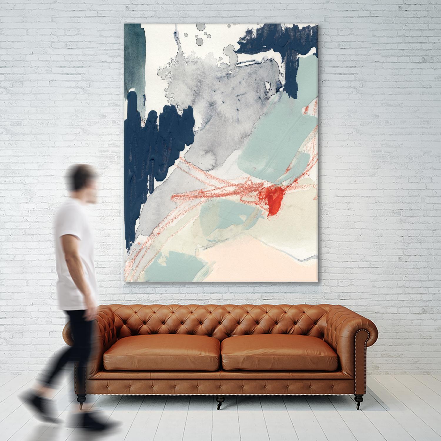 Ash Blue & Crimson I by Victoria Barnes on GIANT ART - orange abstract abstract