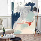 Ash Blue & Crimson I by Victoria Barnes on GIANT ART - orange abstract abstract