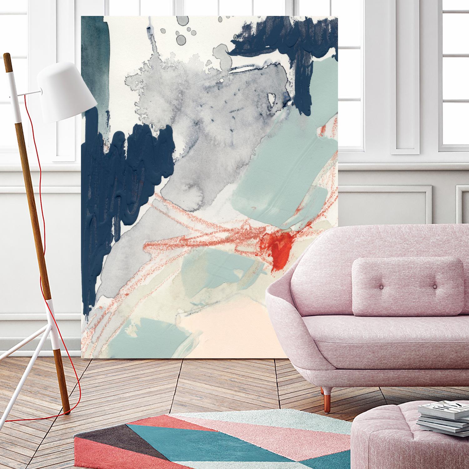 Ash Blue & Crimson I by Victoria Barnes on GIANT ART - orange abstract abstract