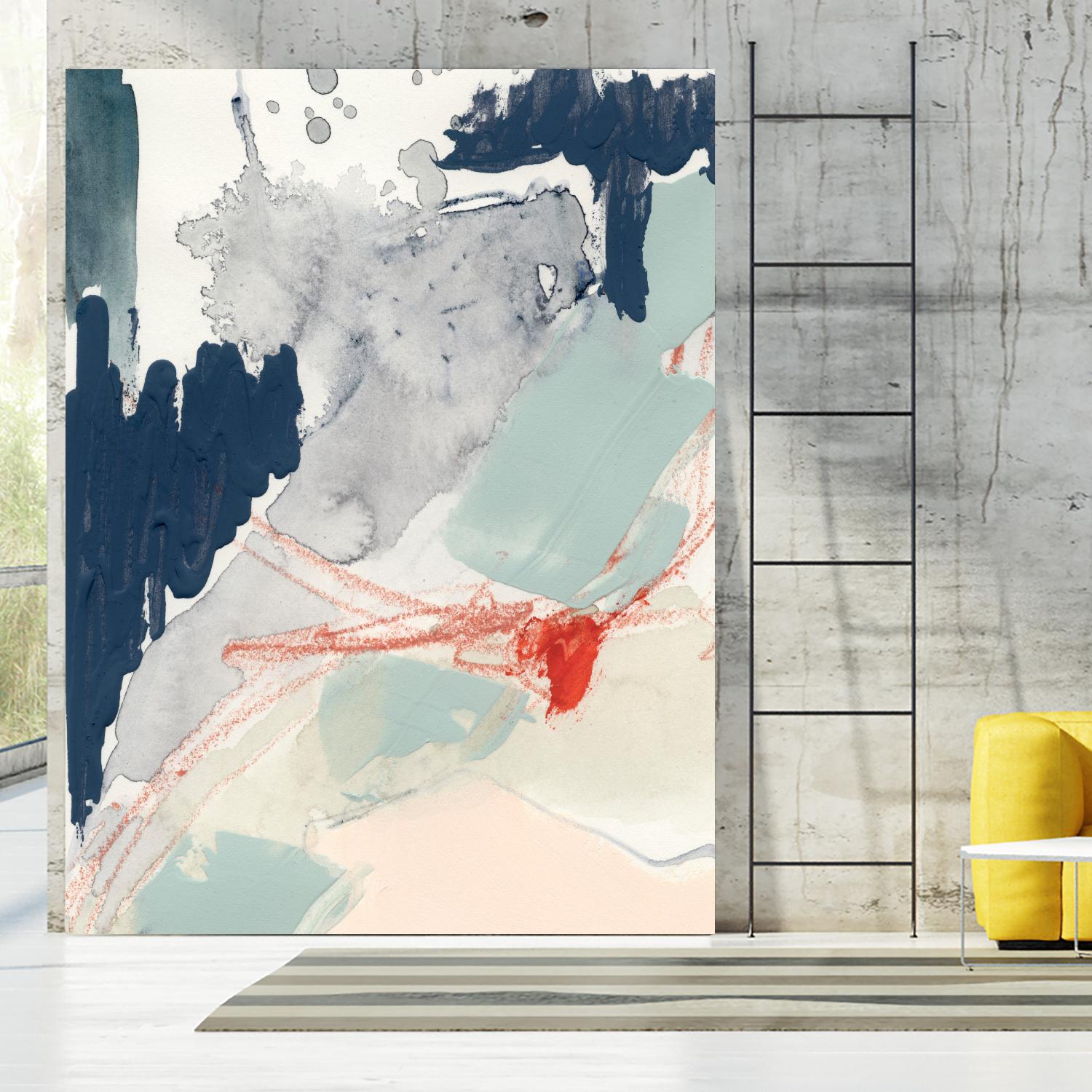 Ash Blue & Crimson I by Victoria Barnes on GIANT ART - orange abstract abstract