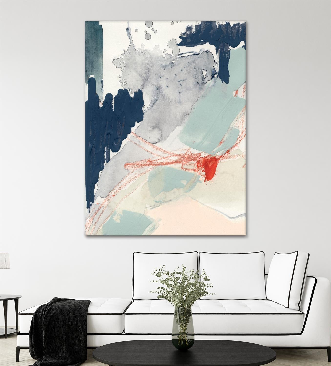 Ash Blue & Crimson I by Victoria Barnes on GIANT ART - orange abstract abstract