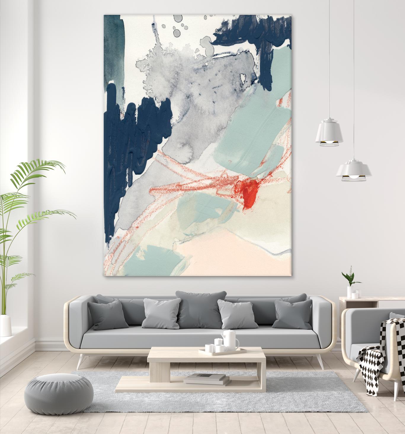 Ash Blue & Crimson I by Victoria Barnes on GIANT ART - orange abstract abstract