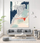 Ash Blue & Crimson I by Victoria Barnes on GIANT ART - orange abstract abstract