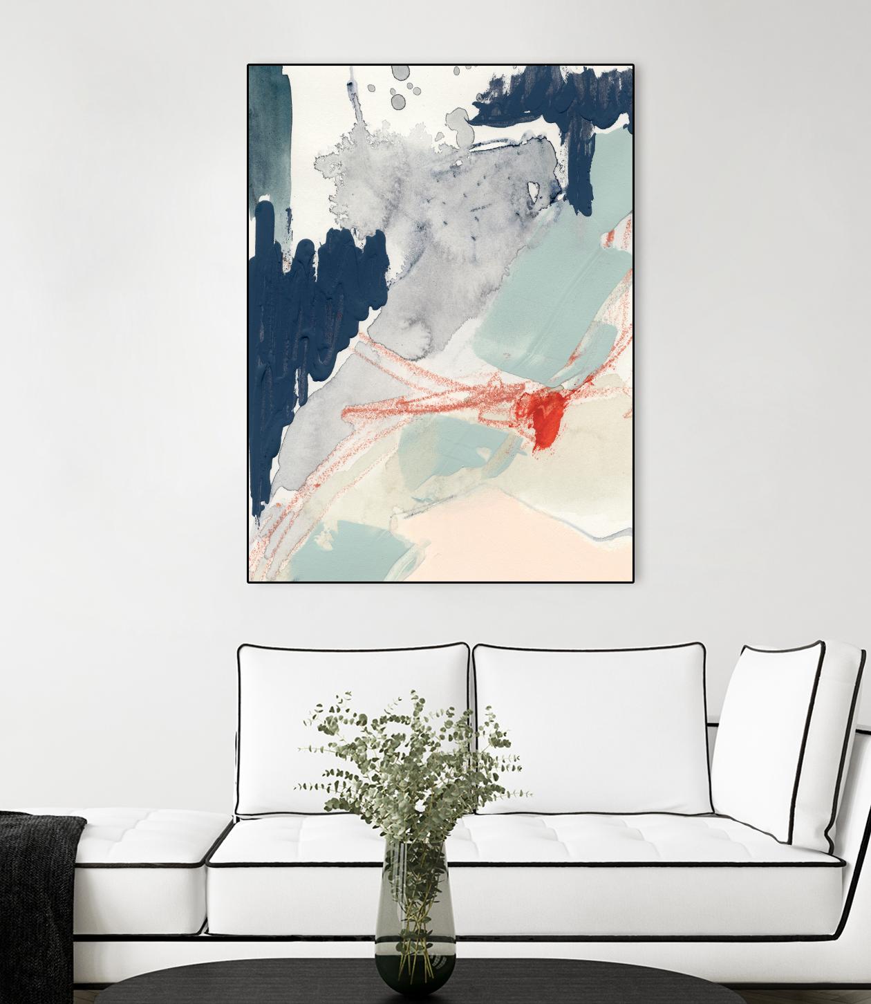 Ash Blue & Crimson I by Victoria Barnes on GIANT ART - orange abstract abstract