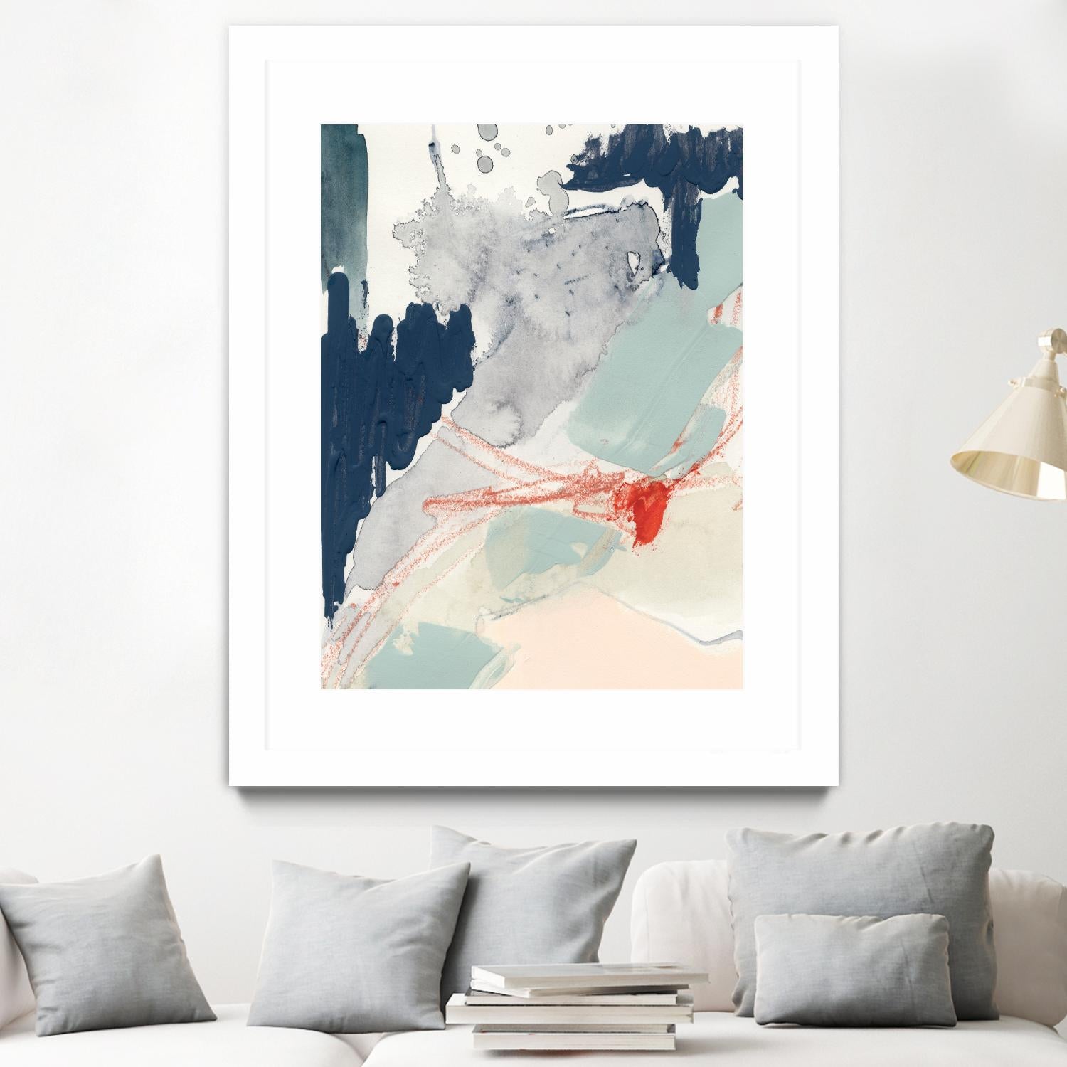 Ash Blue & Crimson I by Victoria Barnes on GIANT ART - orange abstract abstract