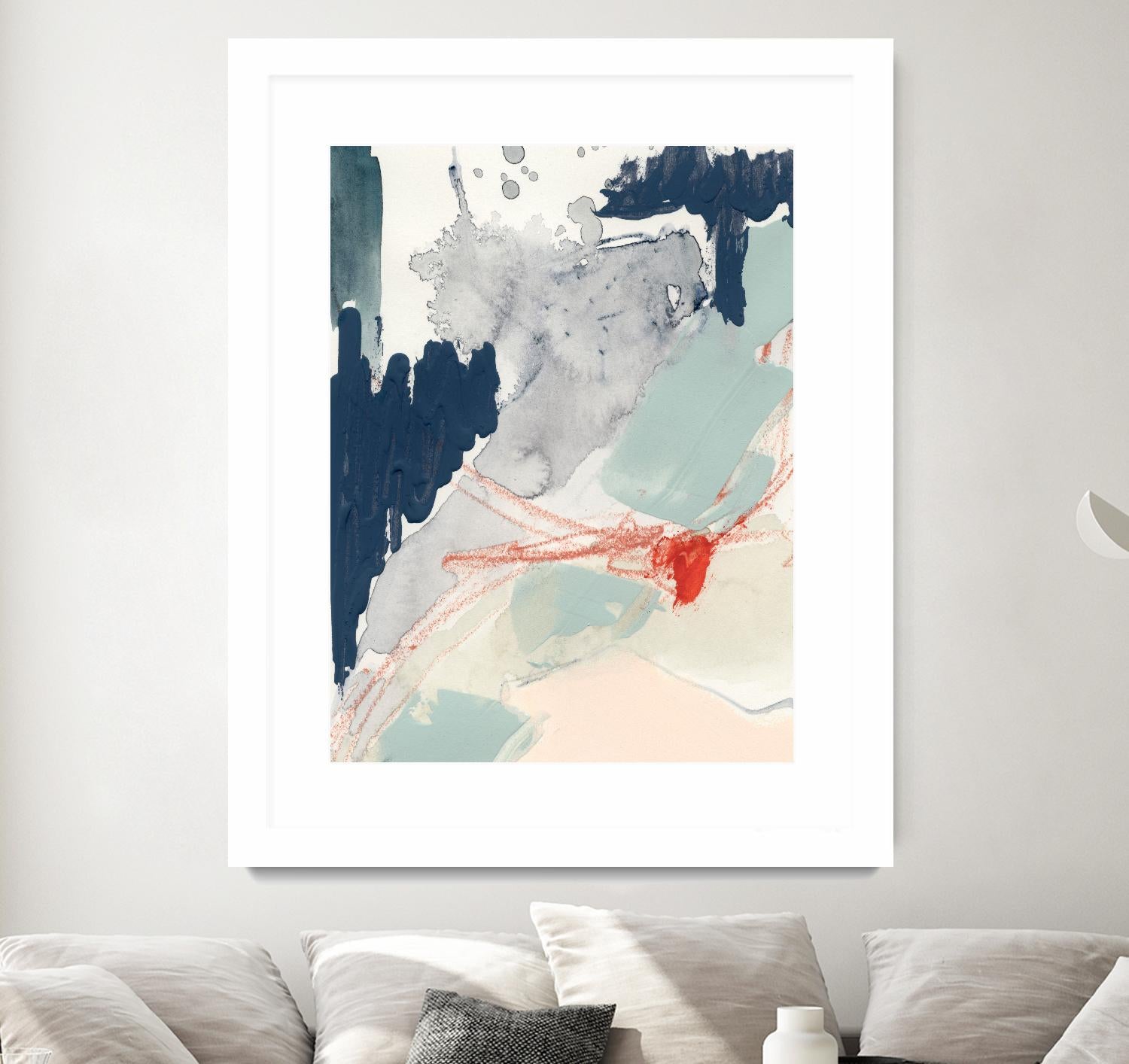 Ash Blue & Crimson I by Victoria Barnes on GIANT ART - orange abstract abstract