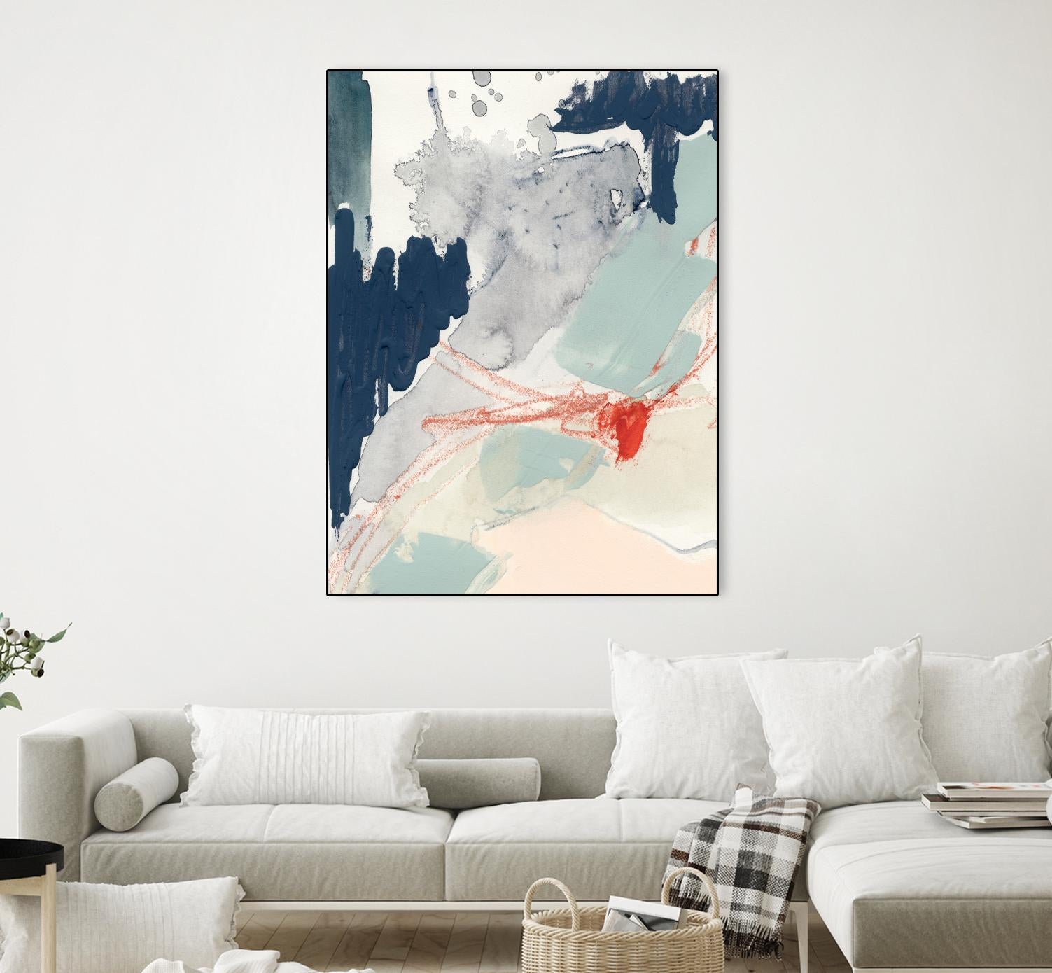 Ash Blue & Crimson I by Victoria Barnes on GIANT ART - orange abstract abstract