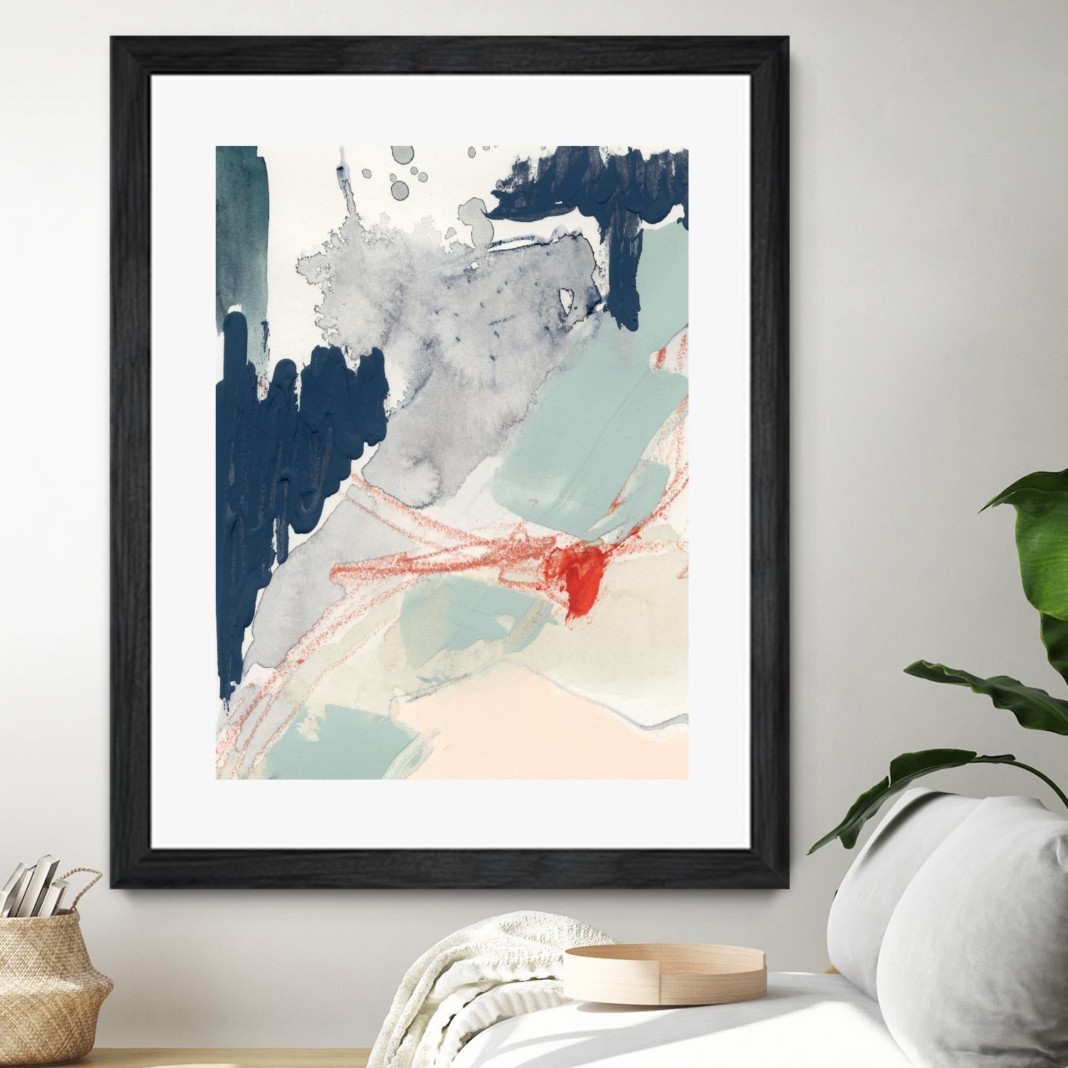 Ash Blue & Crimson I by Victoria Barnes on GIANT ART - orange abstract abstract