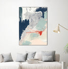 Ash Blue & Crimson I by Victoria Barnes on GIANT ART - orange abstract abstract