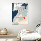 Ash Blue & Crimson I by Victoria Barnes on GIANT ART - orange abstract abstract