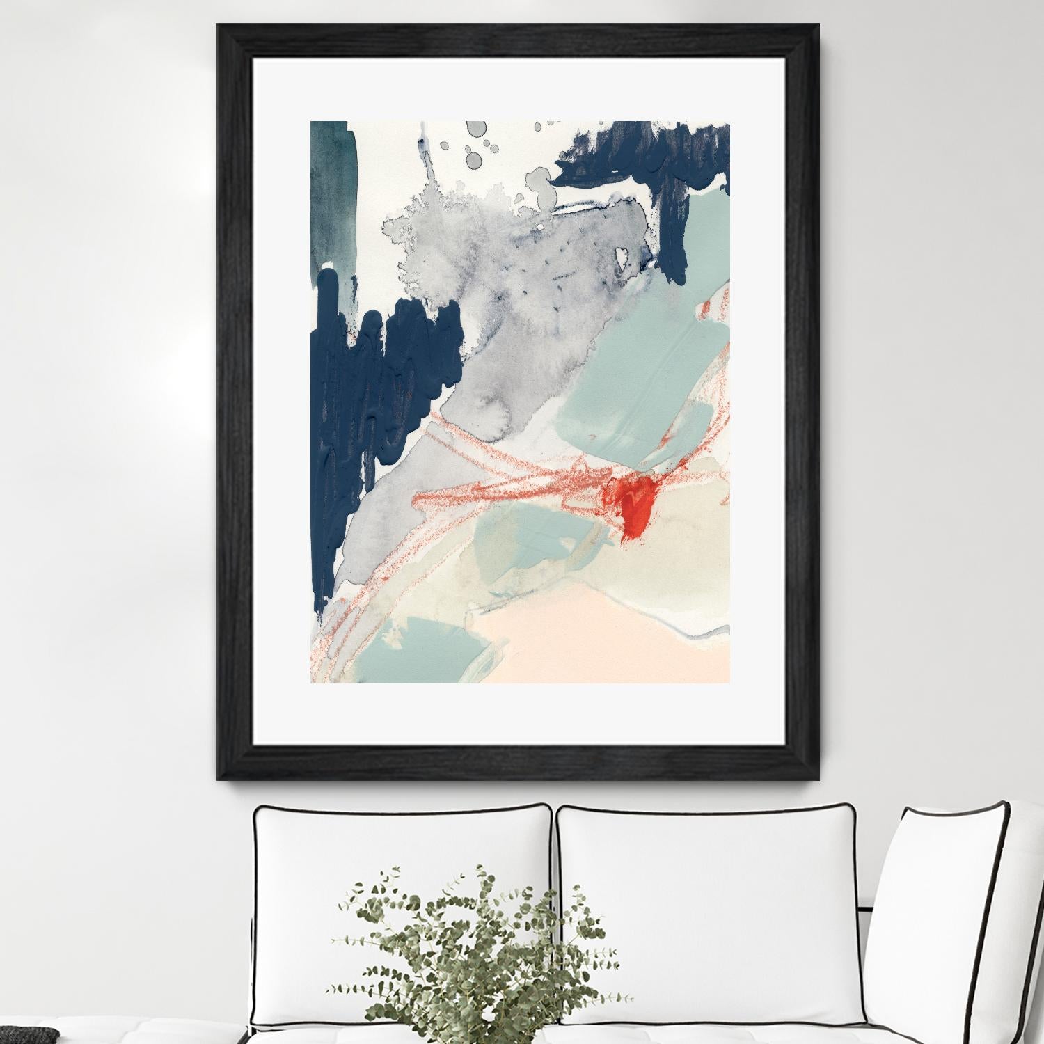 Ash Blue & Crimson I by Victoria Barnes on GIANT ART - orange abstract abstract