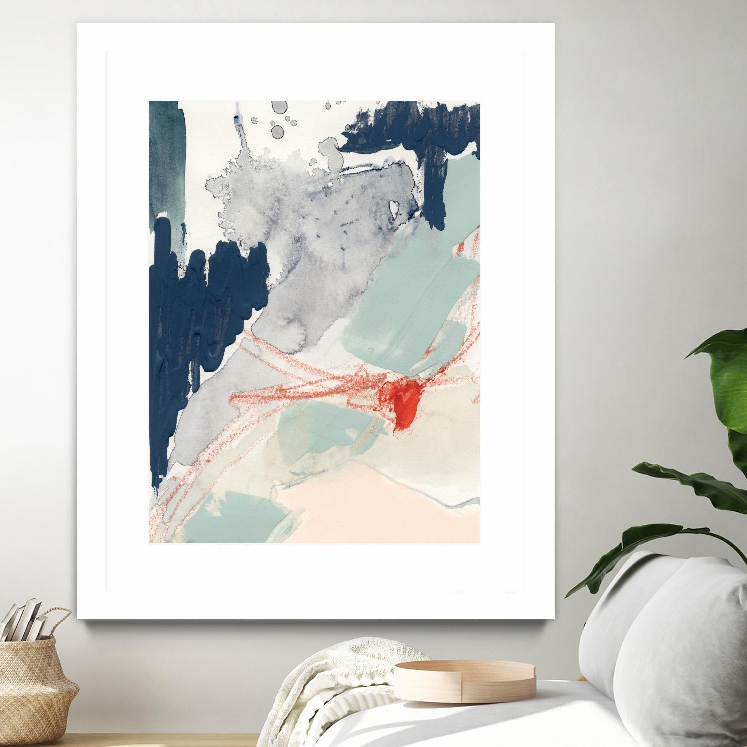 Ash Blue & Crimson I by Victoria Barnes on GIANT ART - orange abstract abstract