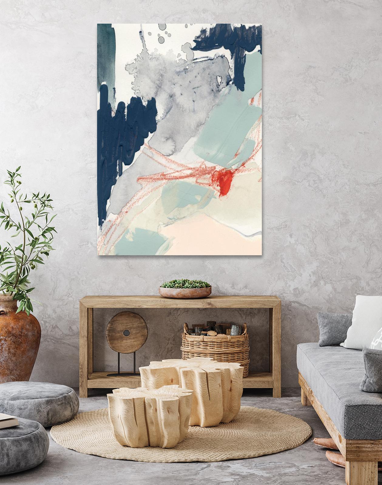 Ash Blue & Crimson I by Victoria Barnes on GIANT ART - orange abstract abstract