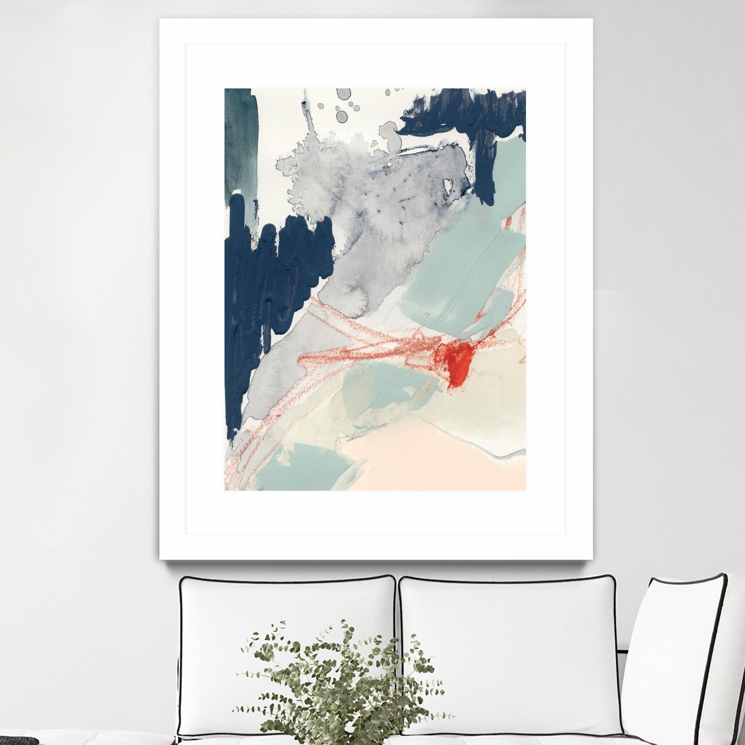 Ash Blue & Crimson I by Victoria Barnes on GIANT ART - orange abstract abstract