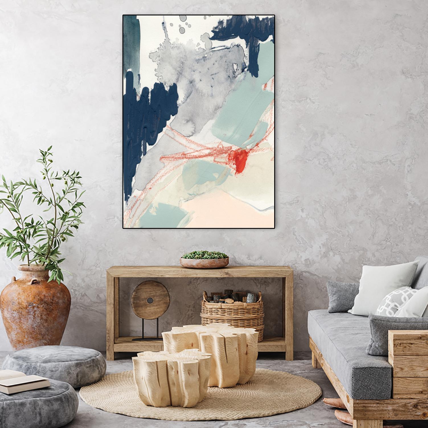 Ash Blue & Crimson I by Victoria Barnes on GIANT ART - orange abstract abstract