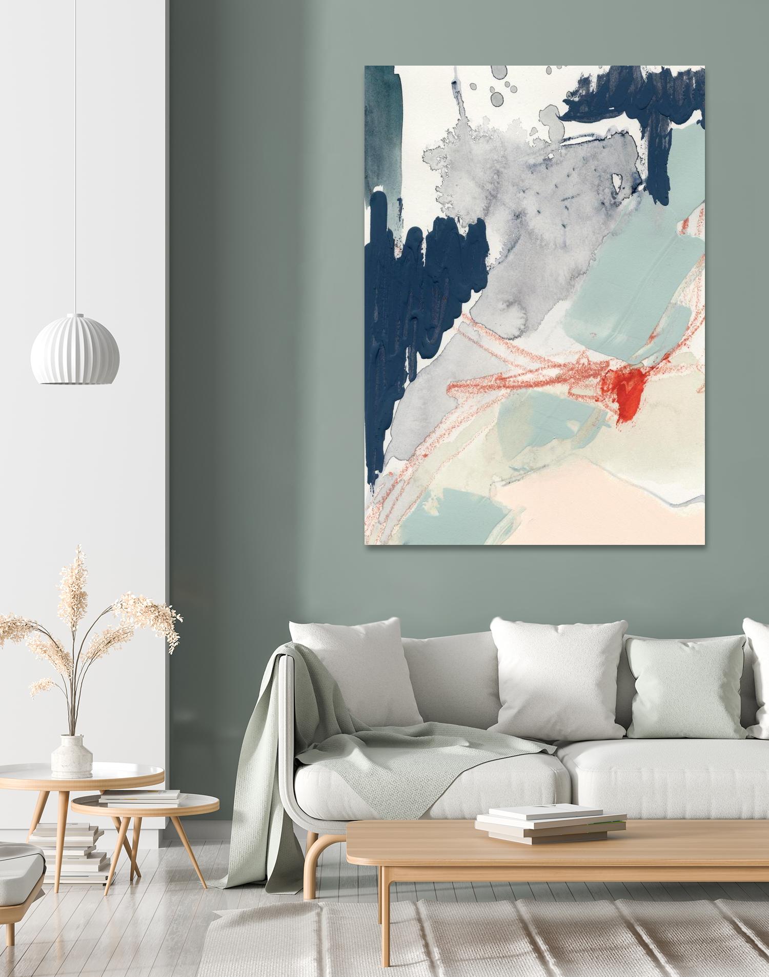 Ash Blue & Crimson I by Victoria Barnes on GIANT ART - orange abstract abstract