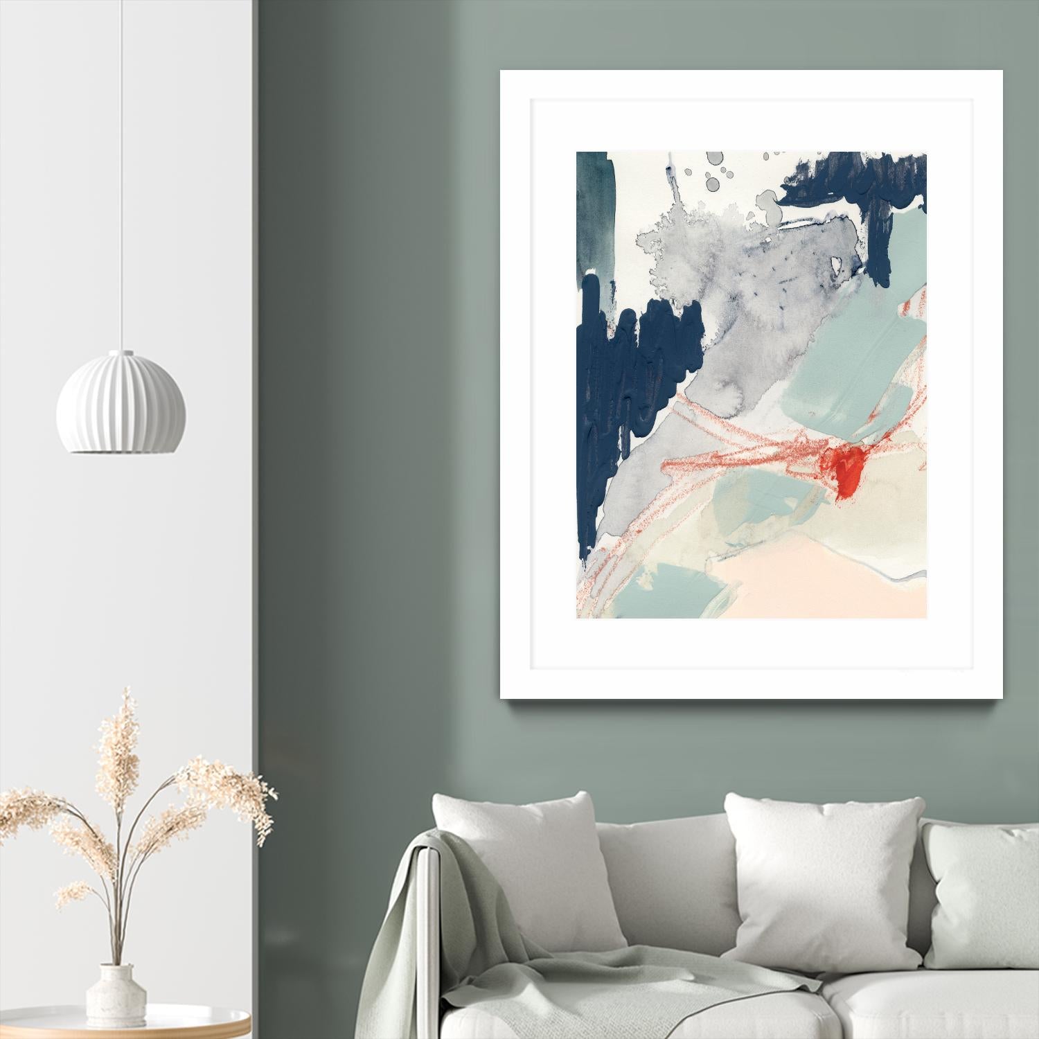 Ash Blue & Crimson I by Victoria Barnes on GIANT ART - orange abstract abstract