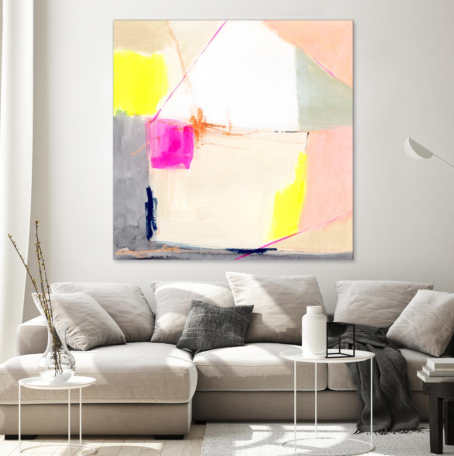 Hot Pink Patch I by Victoria Barnes on GIANT ART - beige abstract abstract