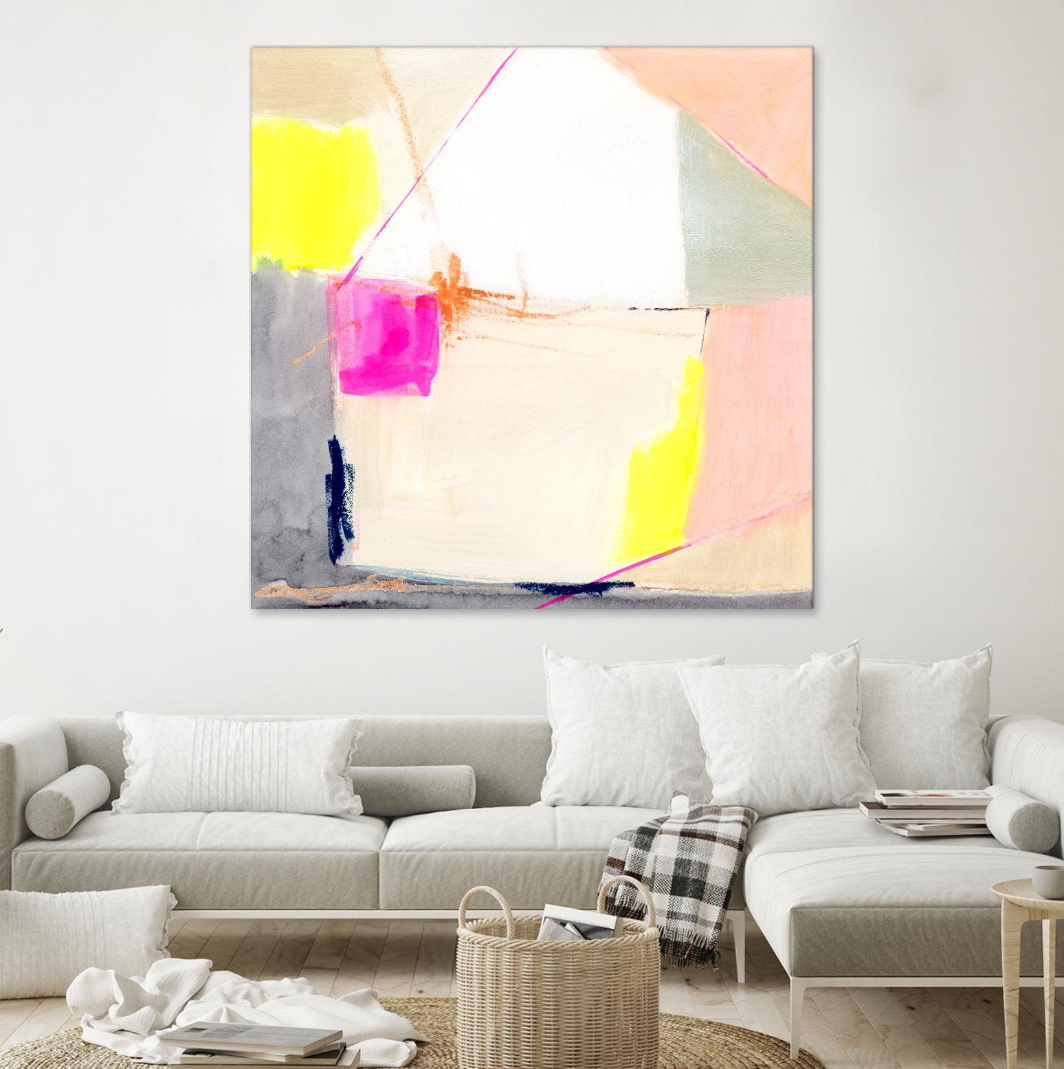 Hot Pink Patch I by Victoria Barnes on GIANT ART - beige abstract abstract