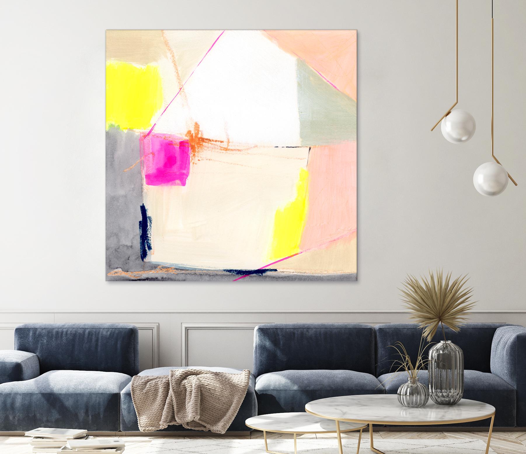 Hot Pink Patch I by Victoria Barnes on GIANT ART - beige abstract abstract