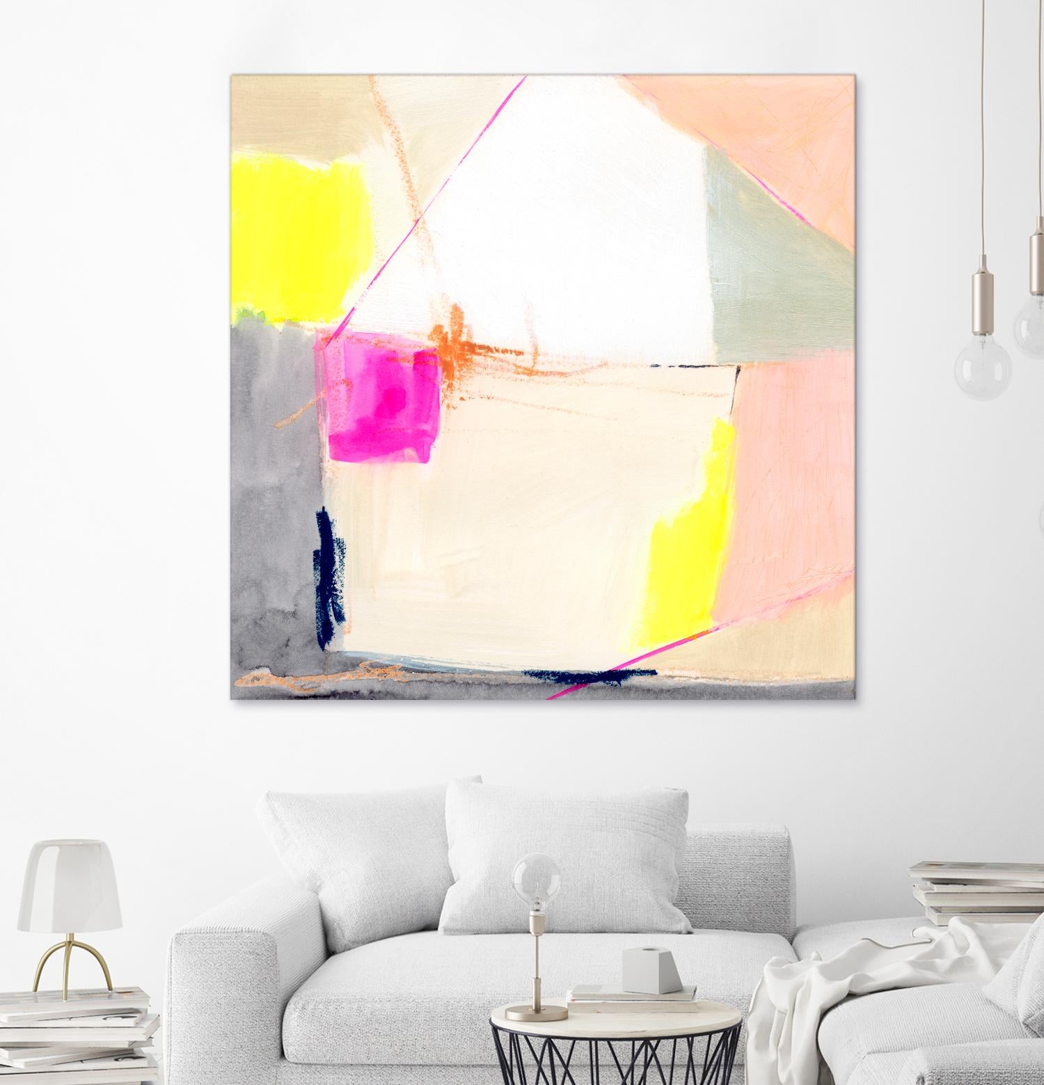 Hot Pink Patch I by Victoria Barnes on GIANT ART - beige abstract abstract
