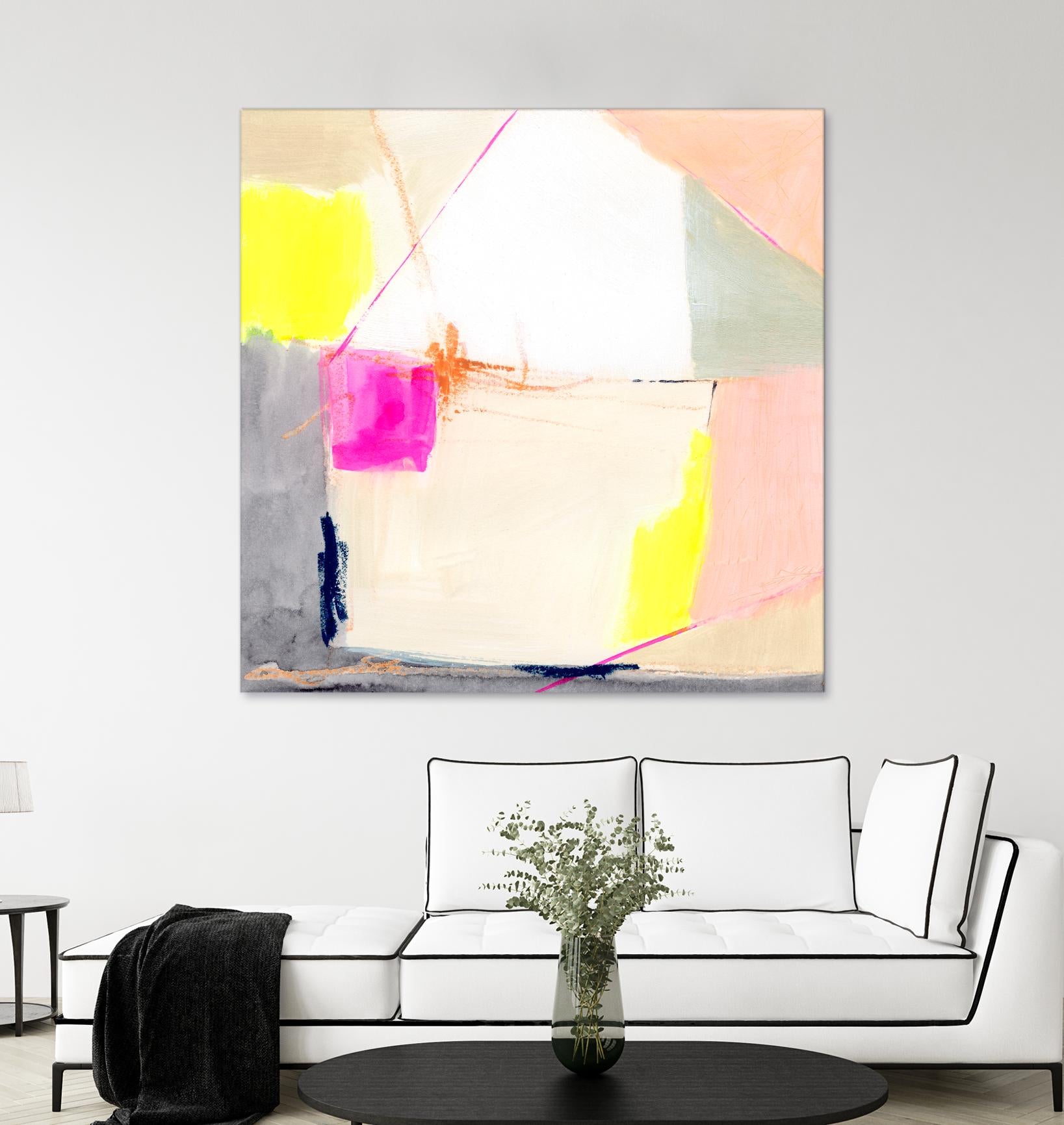 Hot Pink Patch I by Victoria Barnes on GIANT ART - beige abstract abstract