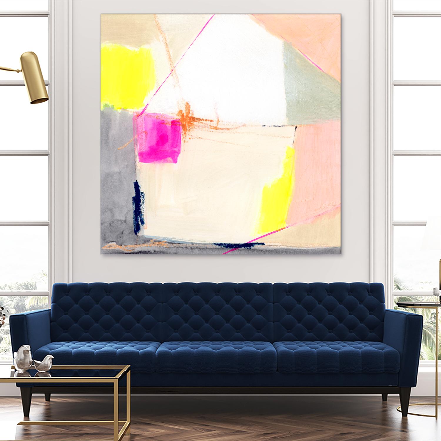 Hot Pink Patch I by Victoria Barnes on GIANT ART - beige abstract abstract