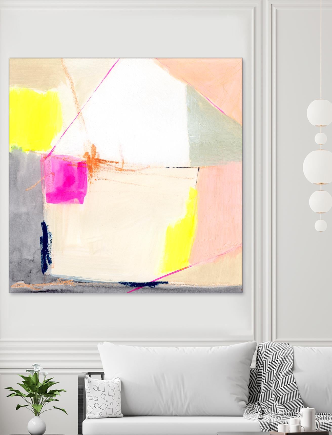 Hot Pink Patch I by Victoria Barnes on GIANT ART - beige abstract abstract
