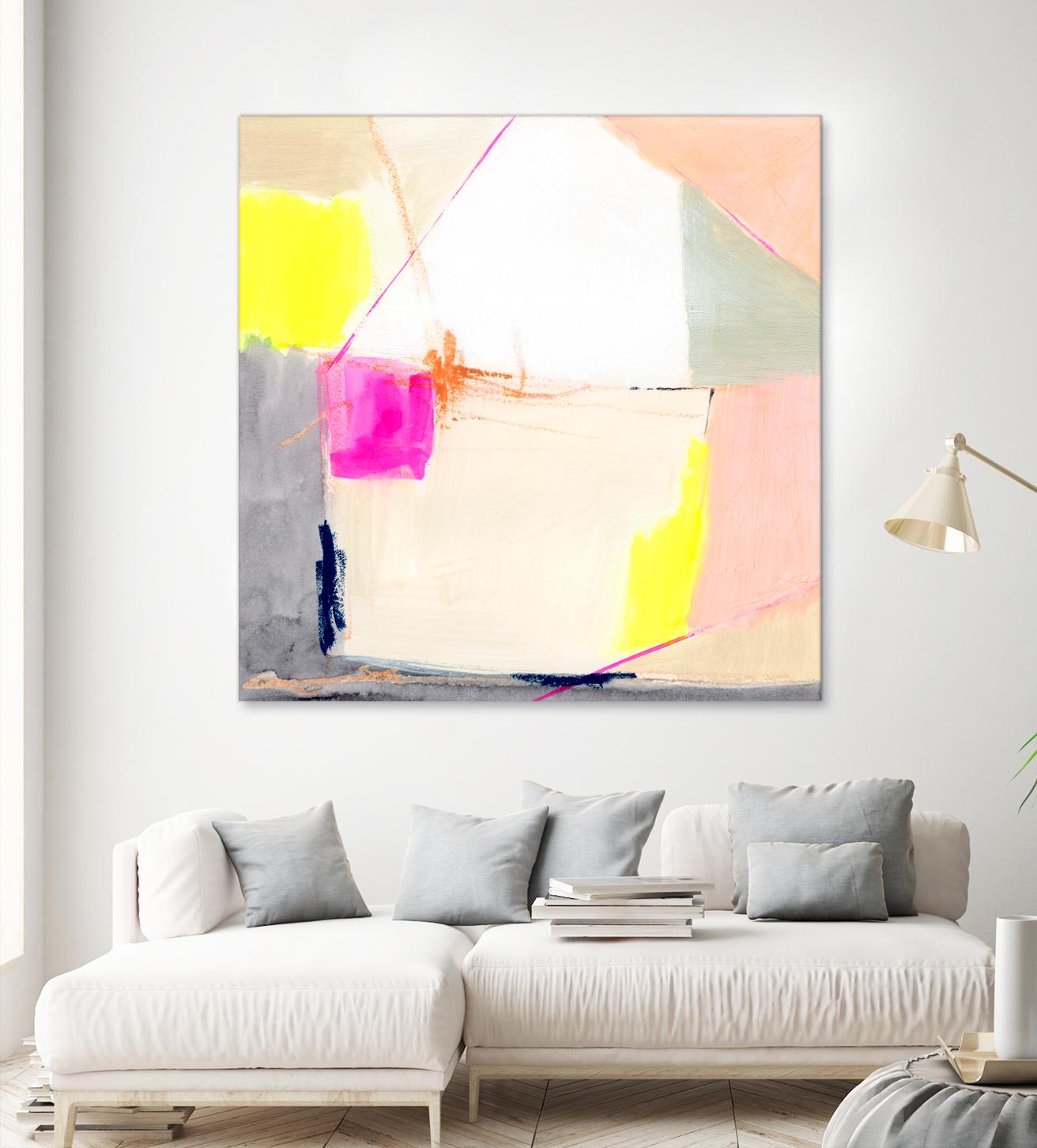 Hot Pink Patch I by Victoria Barnes on GIANT ART - beige abstract abstract