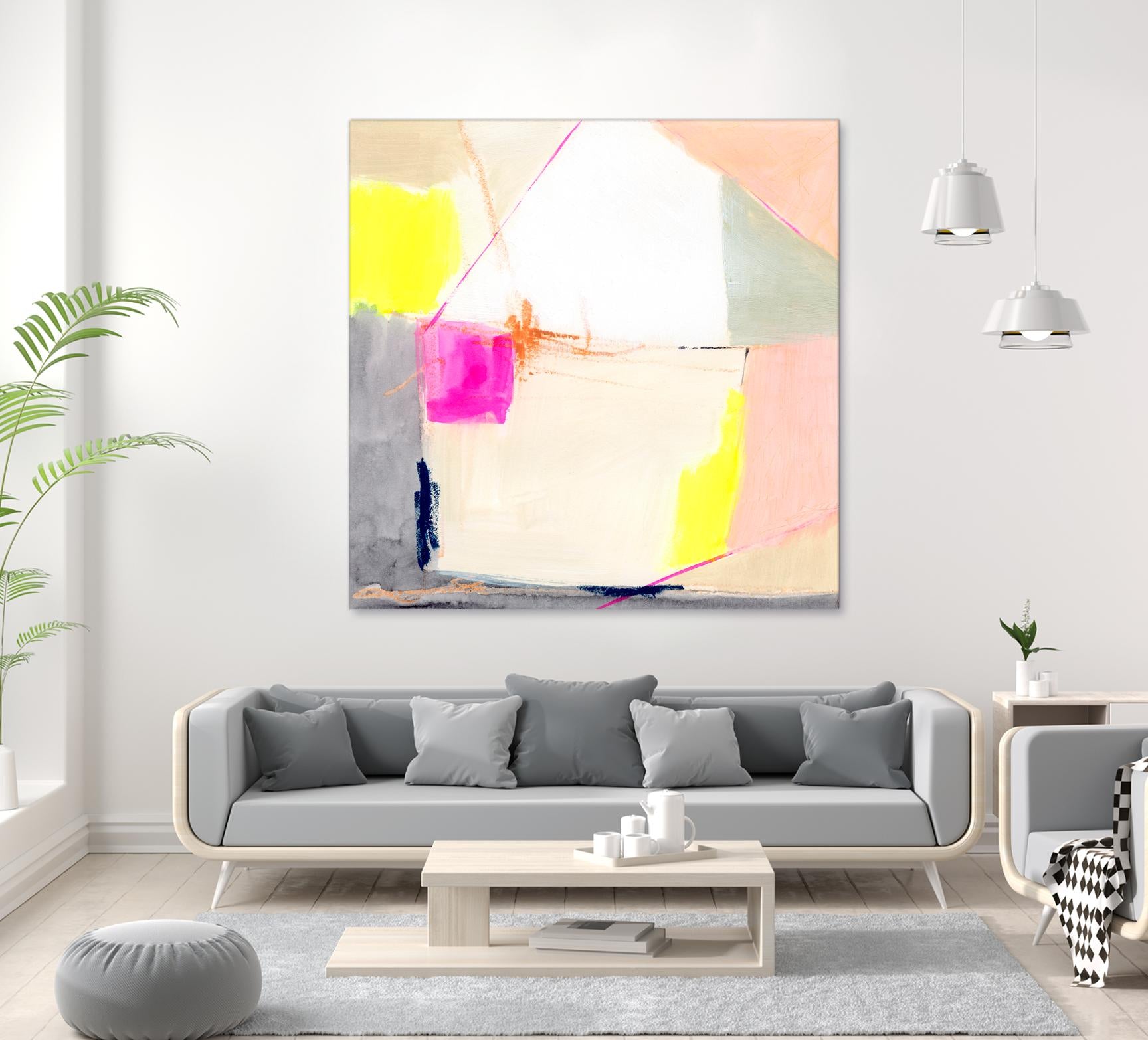 Hot Pink Patch I by Victoria Barnes on GIANT ART - beige abstract abstract