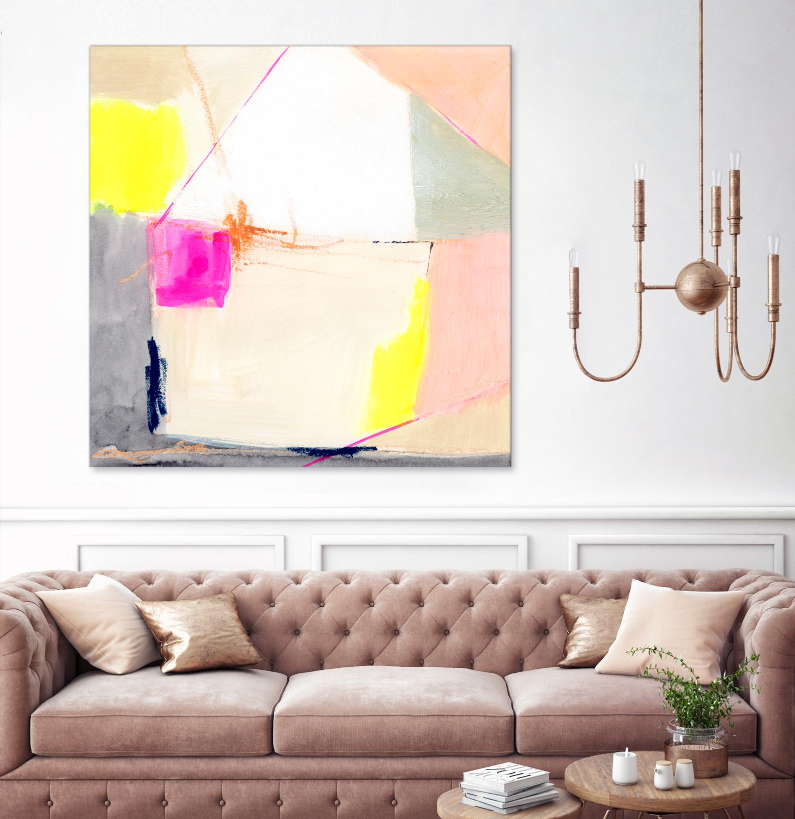 Hot Pink Patch I by Victoria Barnes on GIANT ART - beige abstract abstract