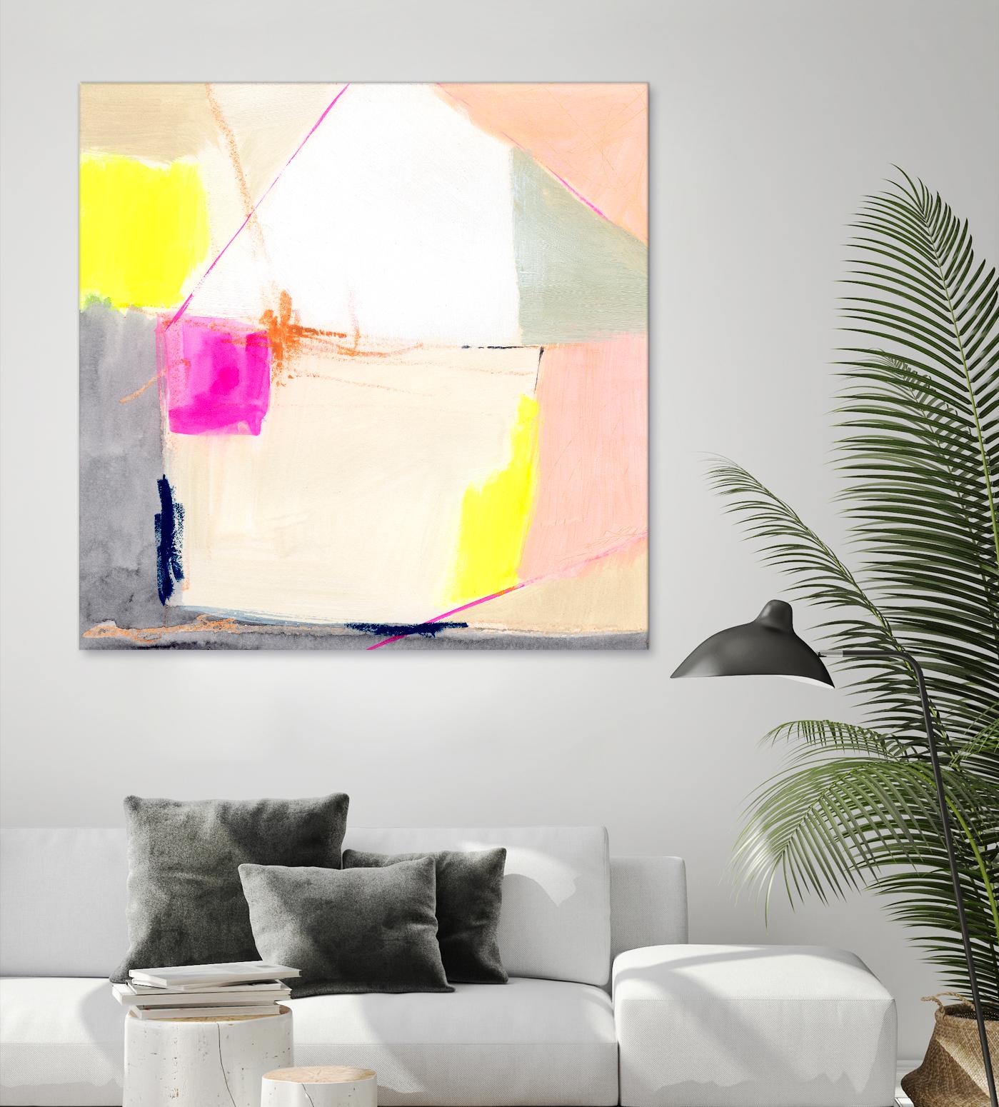 Hot Pink Patch I by Victoria Barnes on GIANT ART - beige abstract abstract