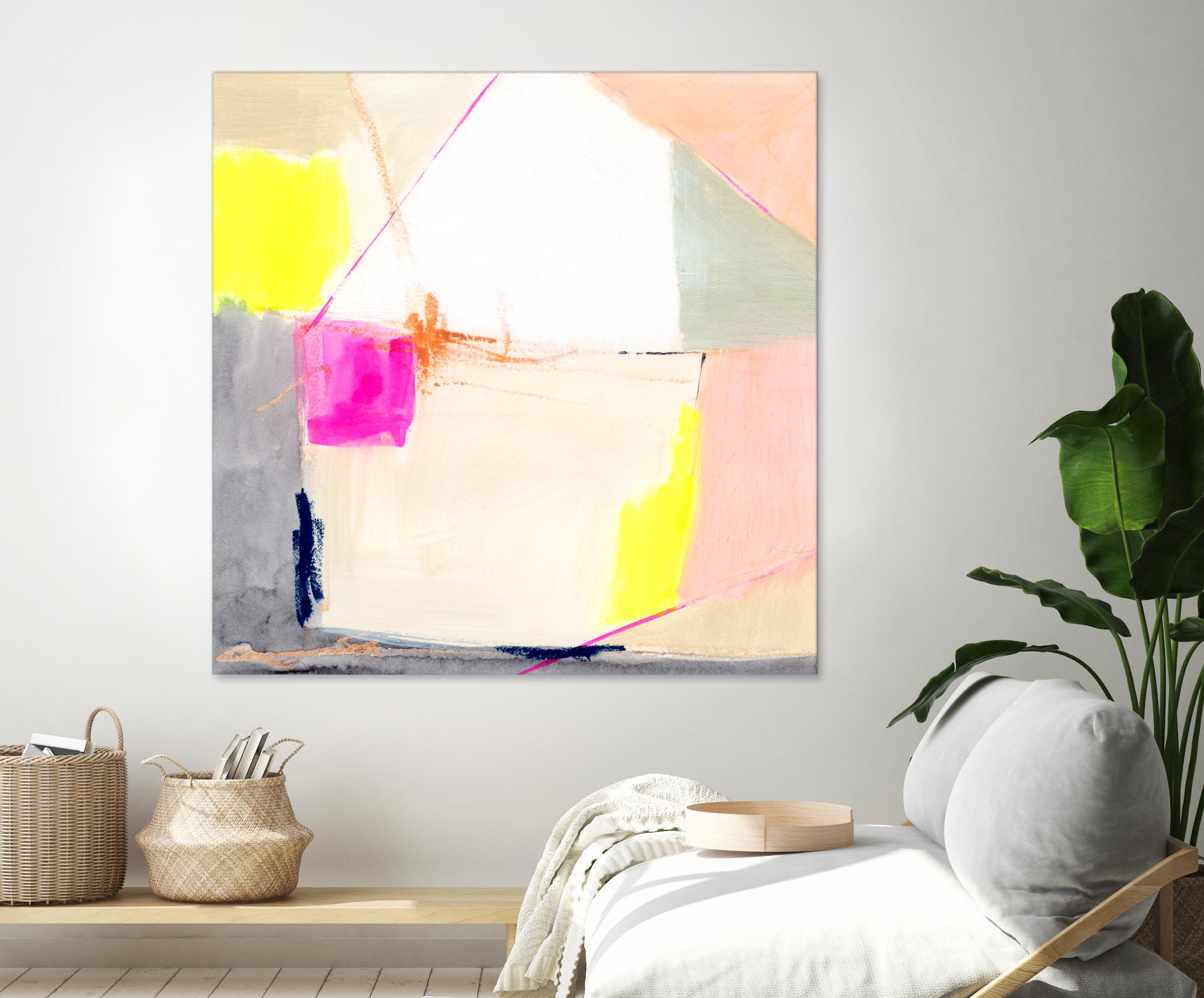 Hot Pink Patch I by Victoria Barnes on GIANT ART - beige abstract abstract