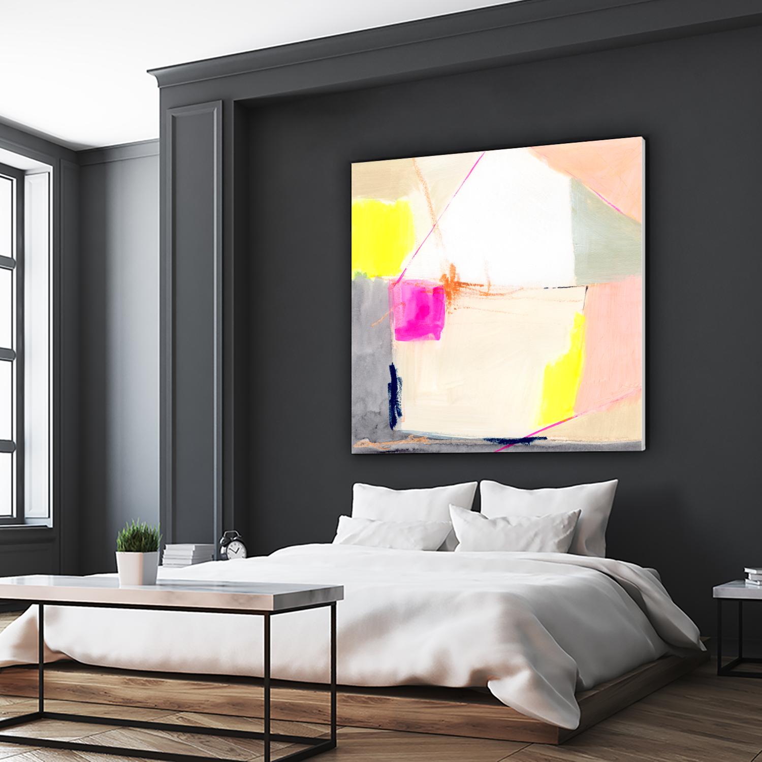 Hot Pink Patch I by Victoria Barnes on GIANT ART - beige abstract abstract