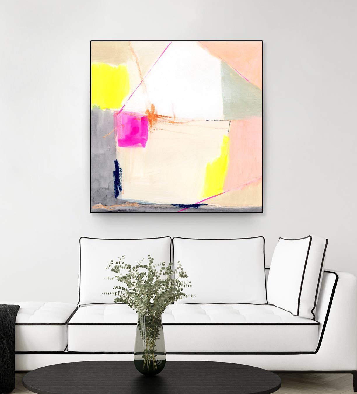 Hot Pink Patch I by Victoria Barnes on GIANT ART - beige abstract abstract