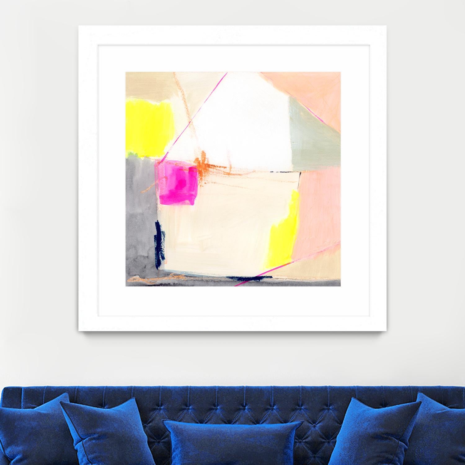 Hot Pink Patch I by Victoria Barnes on GIANT ART - beige abstract abstract
