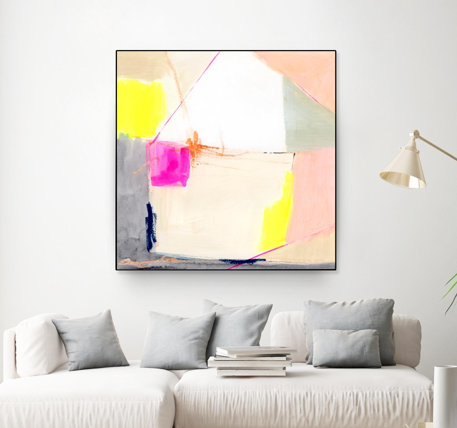 Hot Pink Patch I by Victoria Barnes on GIANT ART - beige abstract abstract