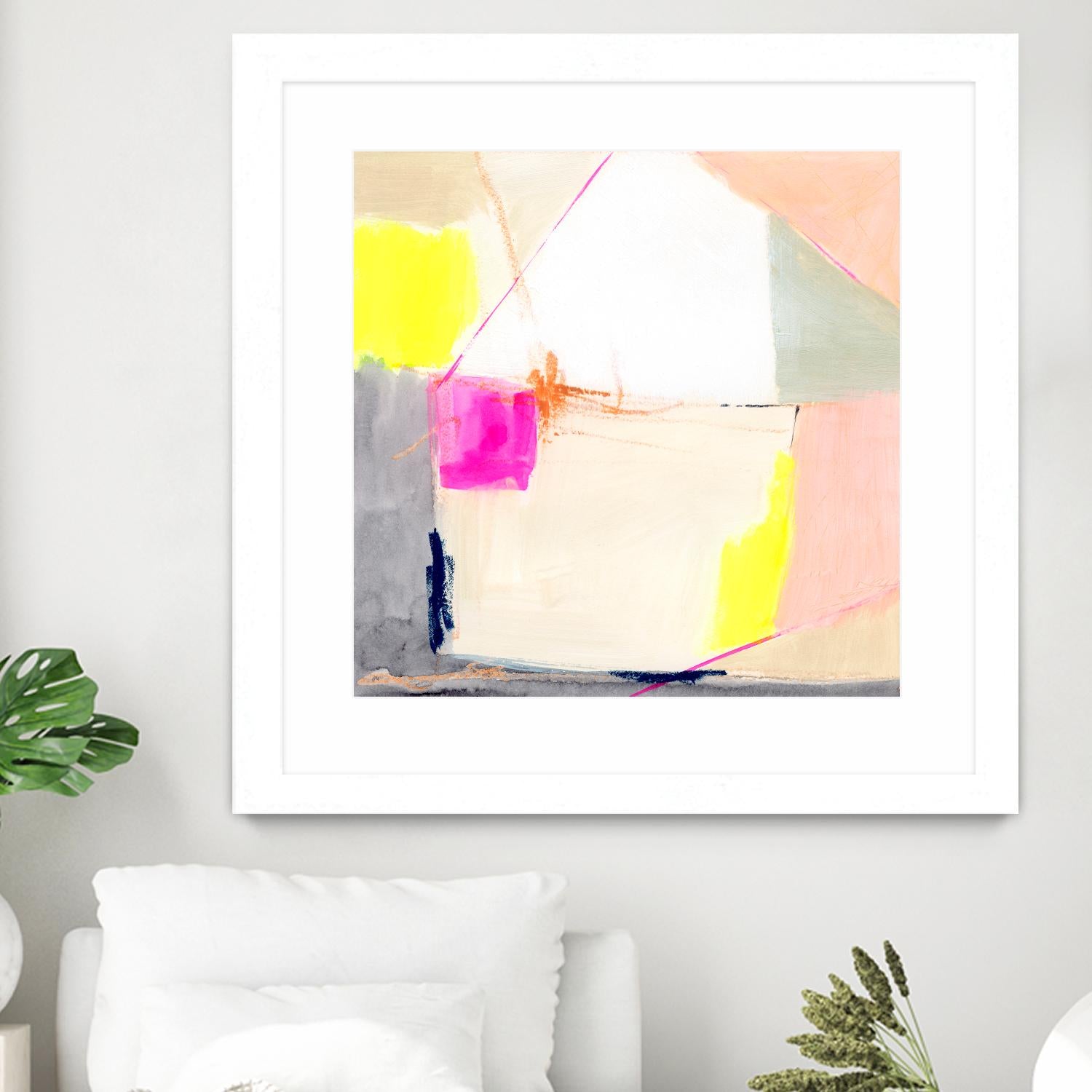 Hot Pink Patch I by Victoria Barnes on GIANT ART - beige abstract abstract