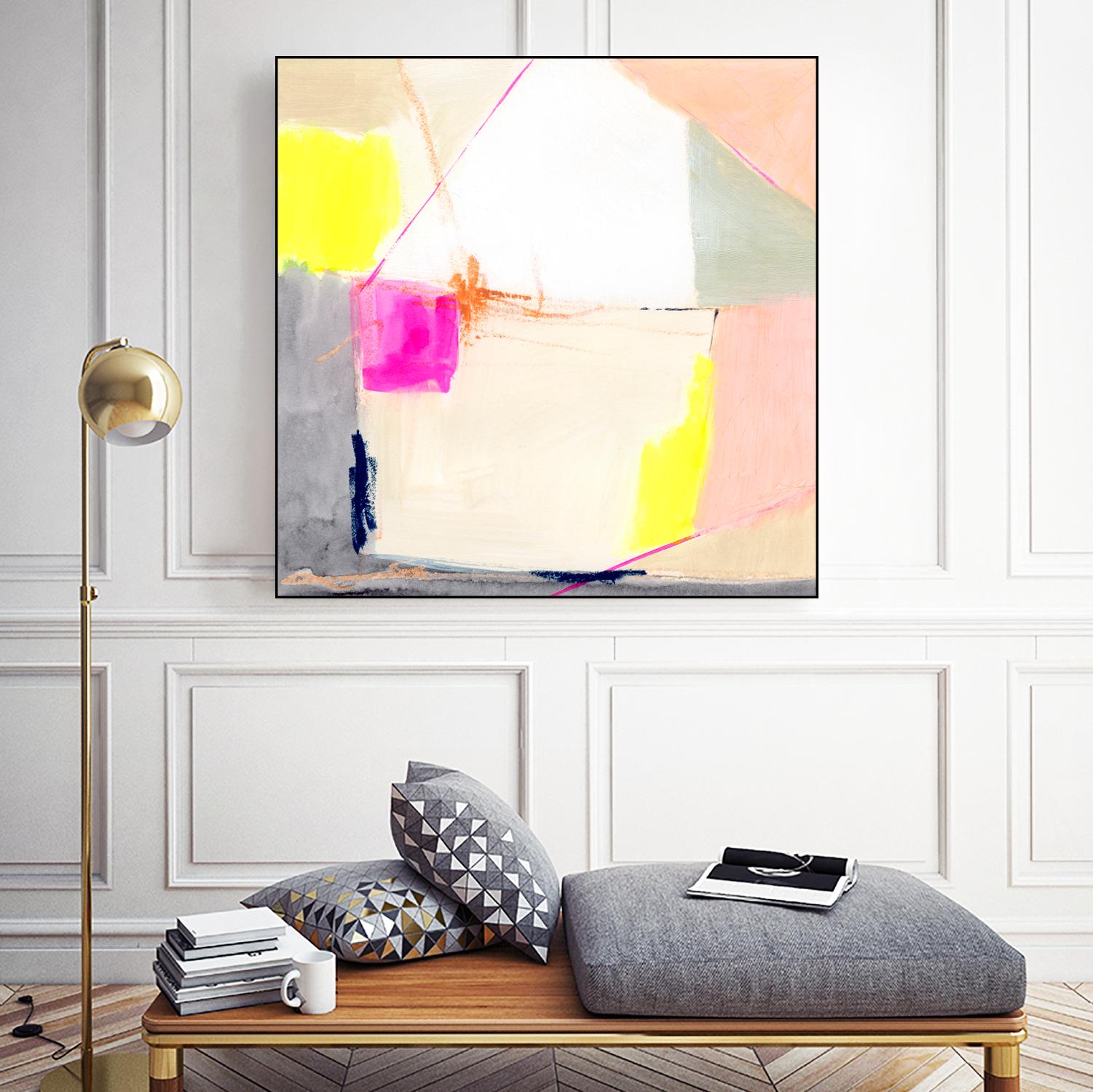 Hot Pink Patch I by Victoria Barnes on GIANT ART - beige abstract abstract