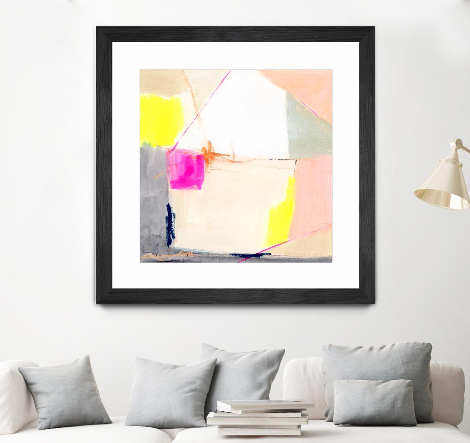 Hot Pink Patch I by Victoria Barnes on GIANT ART - beige abstract abstract