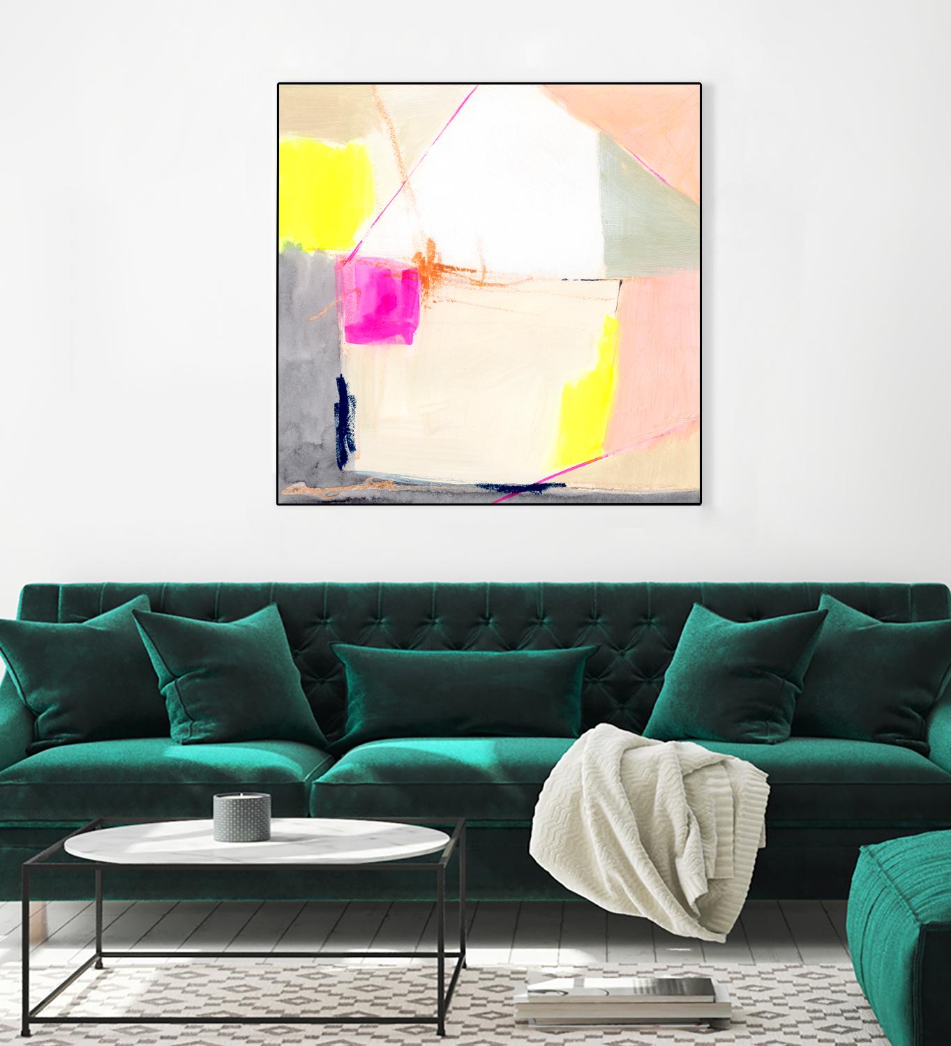 Hot Pink Patch I by Victoria Barnes on GIANT ART - beige abstract abstract