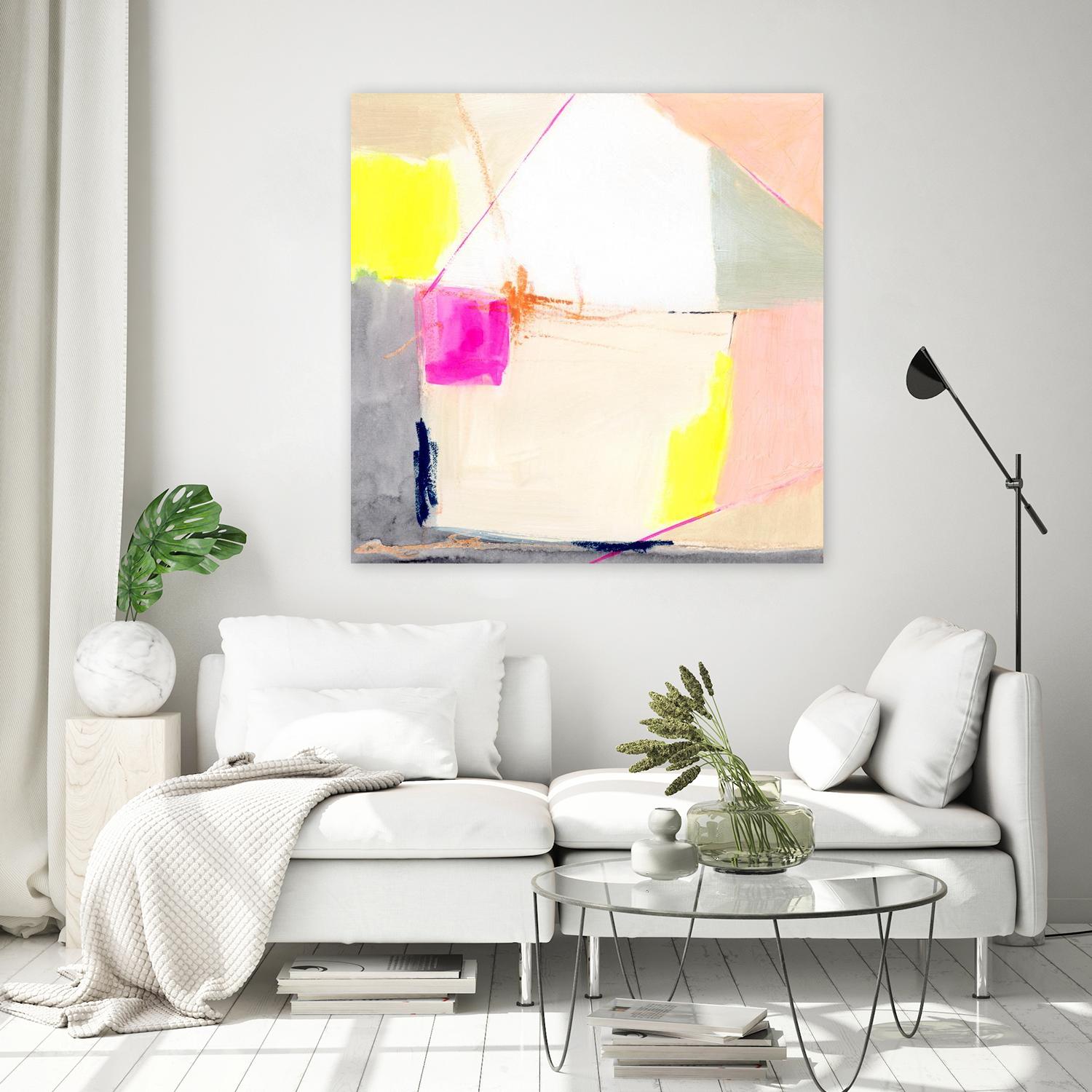 Hot Pink Patch I by Victoria Barnes on GIANT ART - beige abstract abstract