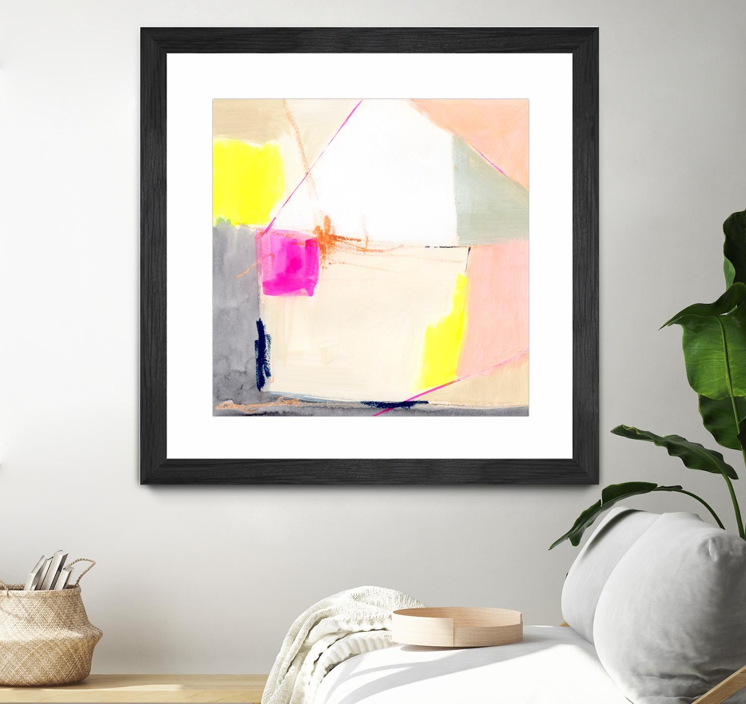 Hot Pink Patch I by Victoria Barnes on GIANT ART - beige abstract abstract