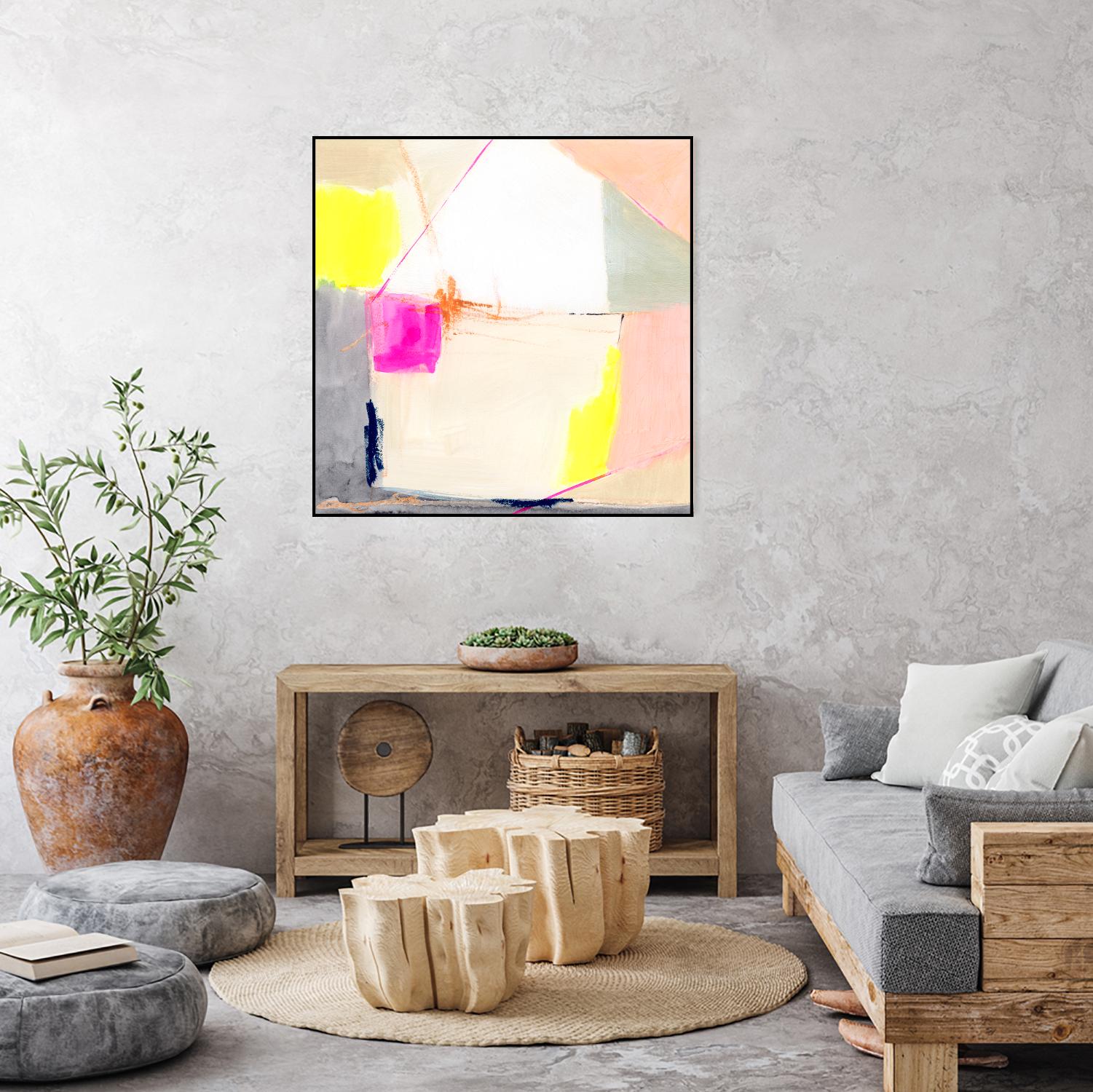 Hot Pink Patch I by Victoria Barnes on GIANT ART - beige abstract abstract
