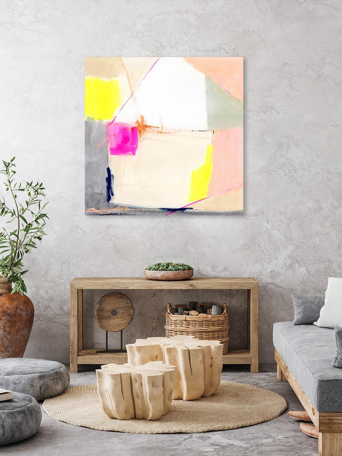 Hot Pink Patch I by Victoria Barnes on GIANT ART - beige abstract abstract