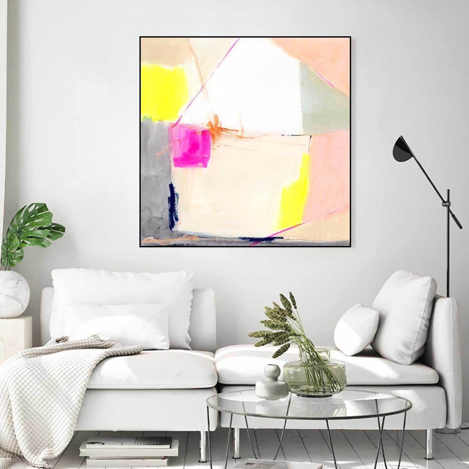 Hot Pink Patch I by Victoria Barnes on GIANT ART - beige abstract abstract